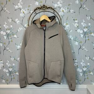 Champion 9 Light Brown Beige Long Sleeve Zip Up Jacket - Size M